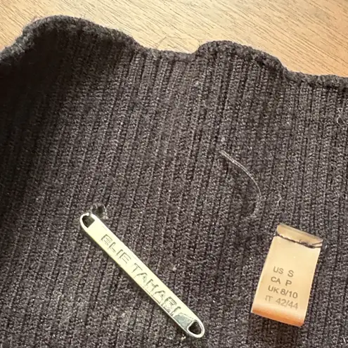 Elie Tahari Ribbed Top Sleeveless in Black Women's Size Small Fitted Shirt