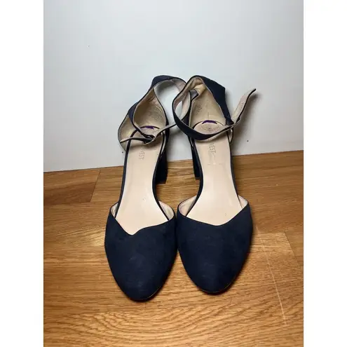 Nine West  Addison Shoes Womens Size 8.5M Suede Block Heel Ankle Strap Dressy