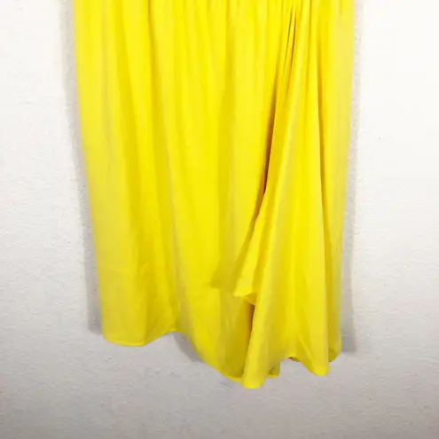 St. John Bateau Neck Mini Dress Size 4 Yellow Casual Draped Stretch Preppy