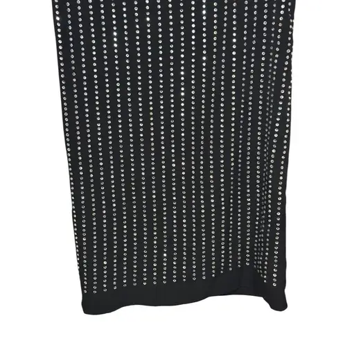 Susana Monaco Womens Dress Midi Back Side Zip Beaded Sleeveless V-Neck Medium