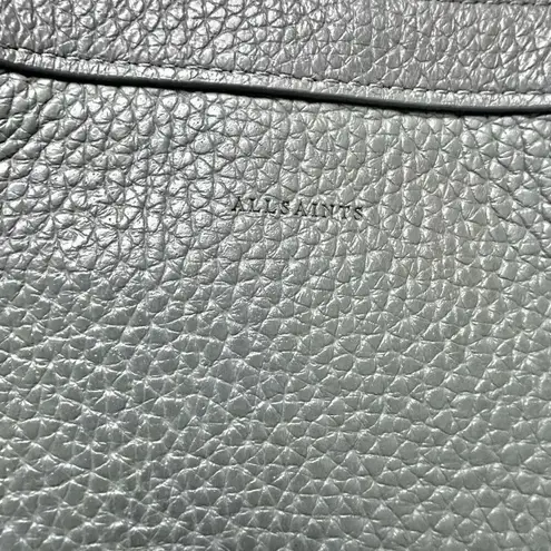 ALLSAINTS | Kepi Mini Leather Crossbody Bag Gray Leather Purse Leather Stitch