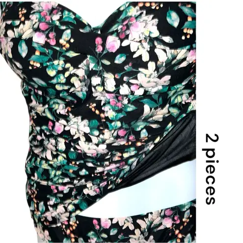 Niptuck swim Floral Women's 2 piece Swimsuit Black Size undefined