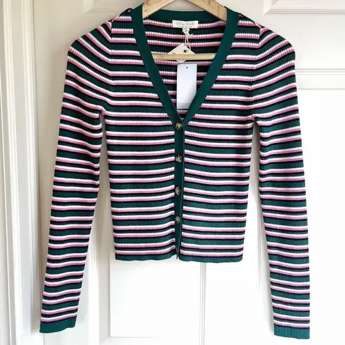 Ultra Flirt NWT  Cropped Ribbed V Neck Cardigan - Small