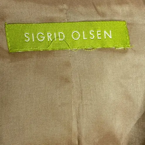 Sigrid Olsen  Tan Brown One Button Blazer Jacket