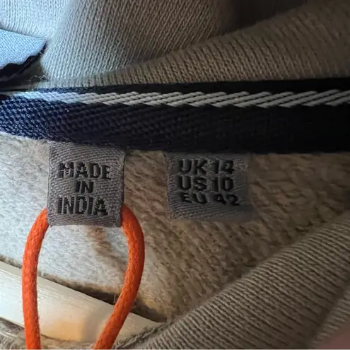 Superdry Micro Logo Embroidered Boxy Hoodie Women’s size 10 Taupe Sweatshirt NEW - Image 5