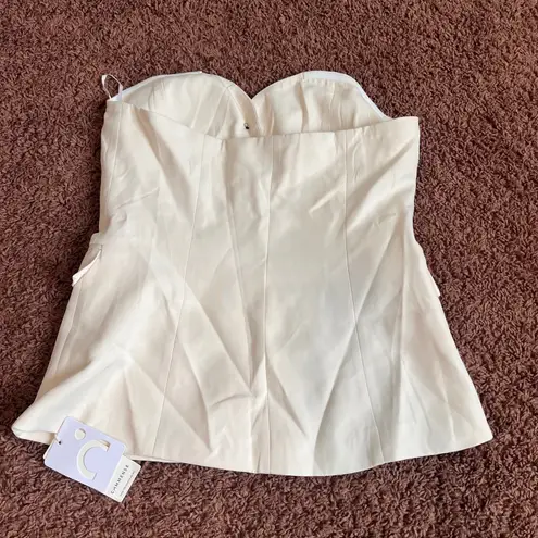 Commense Women's 2pc Suit Bustier Vest & Pants Minimalist Apricot Size Large NEW