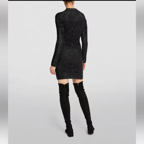 ALLSAINTS Black Sparkle Mini Dress Long Sleeve Size M