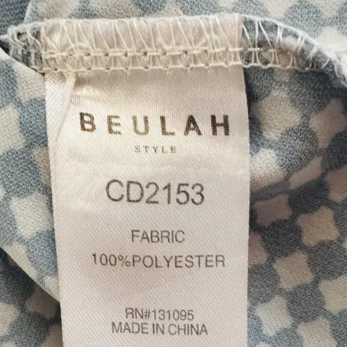 Beulah Women’s Geometric Print Tie-Neck Blouse Size L (Runs M) Work Top