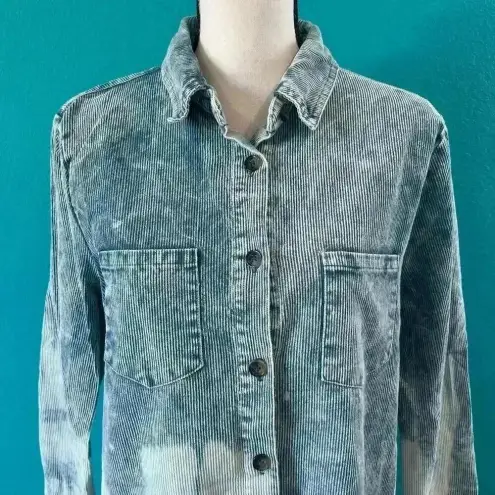 Peach Love California Peach Love Acid Wash Corduroy Shacket Shirt Jacket Cotton Relaxed Fit Size S