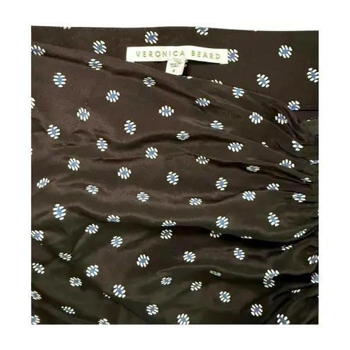 Veronica Beard Black Polka Dot Ruched Skirt, Size 6