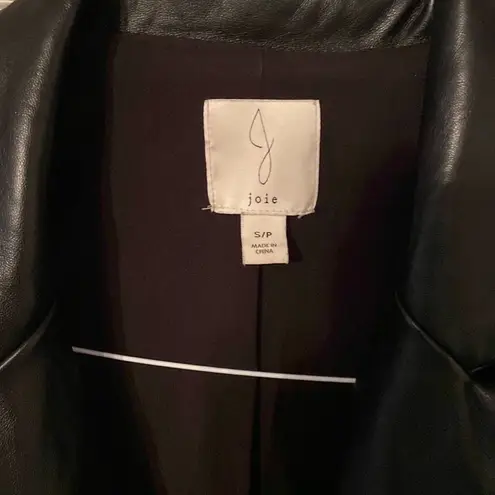 Joie  black vegan leather blazer size small‎