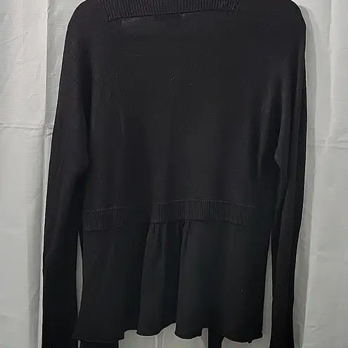 Lily White EILEEN FISHER Women's Black Open Front Cardigan size M