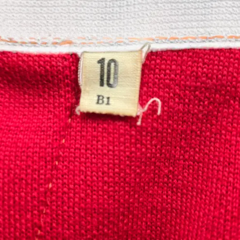 50s Vintage Red Open Front Double Breasted Blazer Pencil Skirt Wool Set Size 2