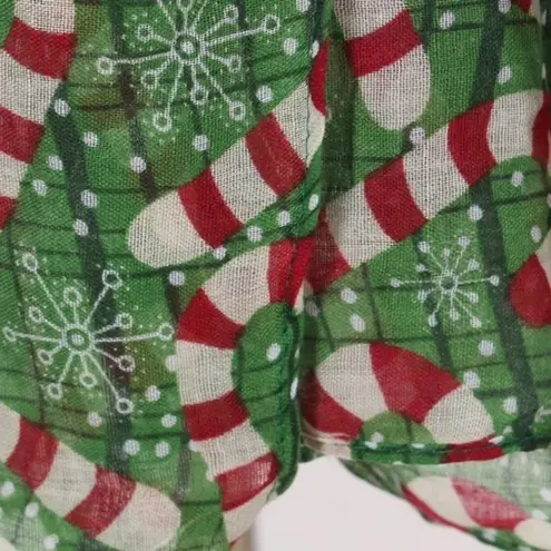 Green Red Candy Cane Snowflake Christmas Scarf New