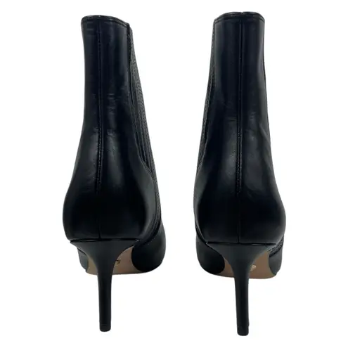 Veronica Beard Lisa Leather Mid Heel Ankle Bootie Boots Black Size 9.5M