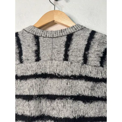 Saint Laurent Paris Unisex Wool Mohair Blend Gray Black Stripe Size Small