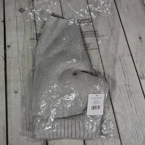 We Wore What Chunky Cozy Stitch Pull On Sweater Short XS Light Grey NWT