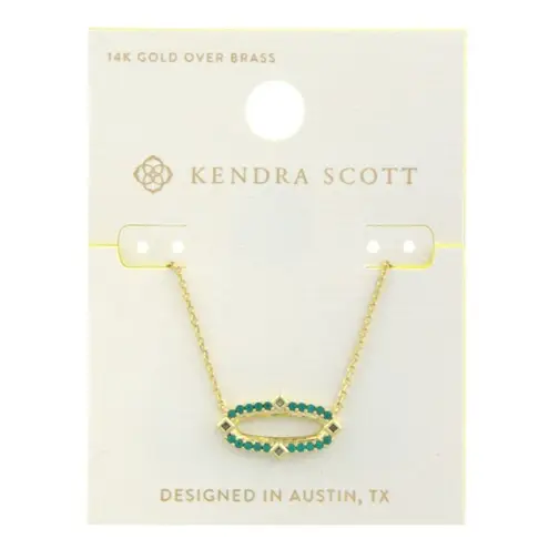 Kendra Scott  Kadyn Pendant Necklace 14K Gold Over Brass Green Mix