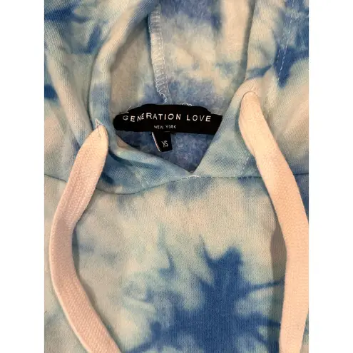 Generation Love Puff Sleeve Tie Dye Blue Hoodie size XS - Image 7