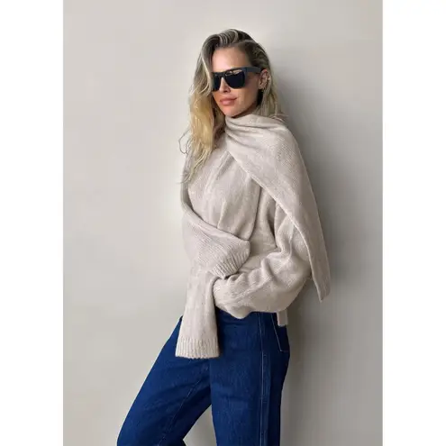 NWT Favorite Daughter THE JAMIE Cashmere Blend Sweater in Gray Sz Large $378