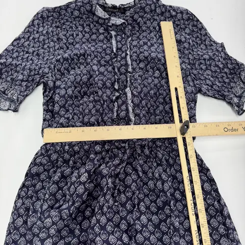 Eshakti Dress Womens 6 Purple Blue Boho Paisley Maxi Rayon Cotton India Printed