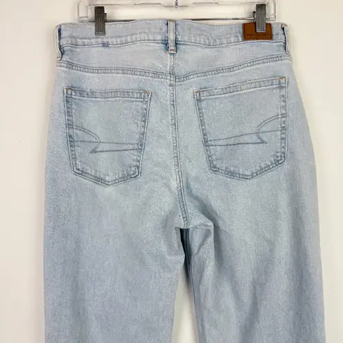 American Eagle  Stretch Super Hi-Rise Straight Jeans Light Wash Size 12 SHORT 12S