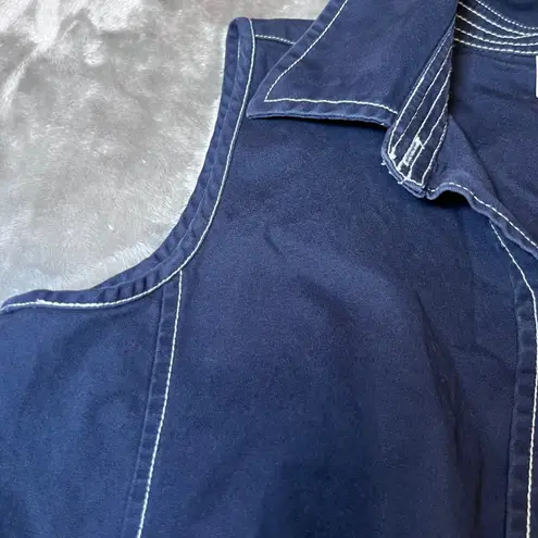 Isaac Mizrahi for Target Dress Womens Small Blue Sleeveless Button Up Collar