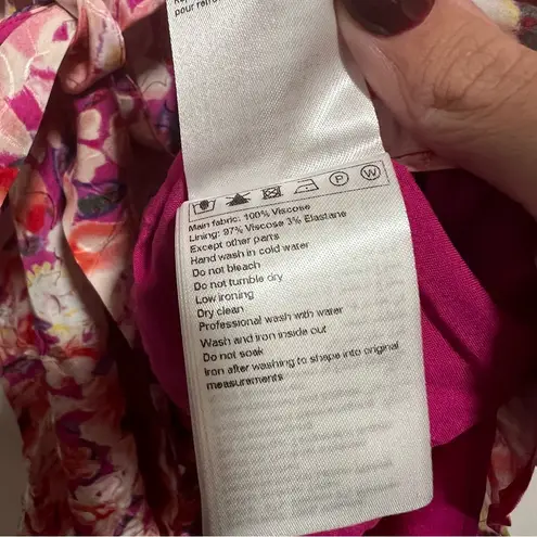 Ba&sh NEW NWT Diamond Dress In Fuchsia Floral Print