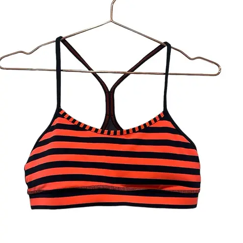 Lululemon  sports flow Y sports bra. Orange & blue stripes. Sea stripes color.