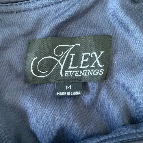 Alex Evenings sz 14 blue glitter formal sheath dress NWT (no jacket)
