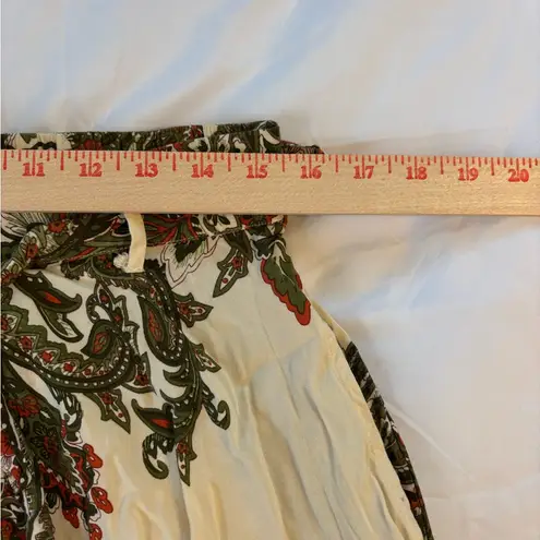 Boho Floral Maxi Skirt Kaktus | Flowy Rayon Festival Gypsy Vibe White Size undefined