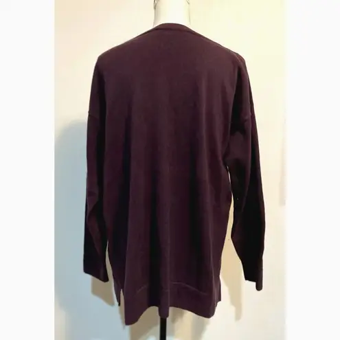 Jeanne pierre Large Sweater Jumper Tunic Boat Neck Long Sleeve Purple