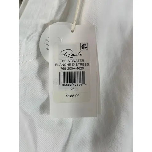 Rails NWT Atwater Blanche Distressed White Slouchy Straight Leg Jeans School 25