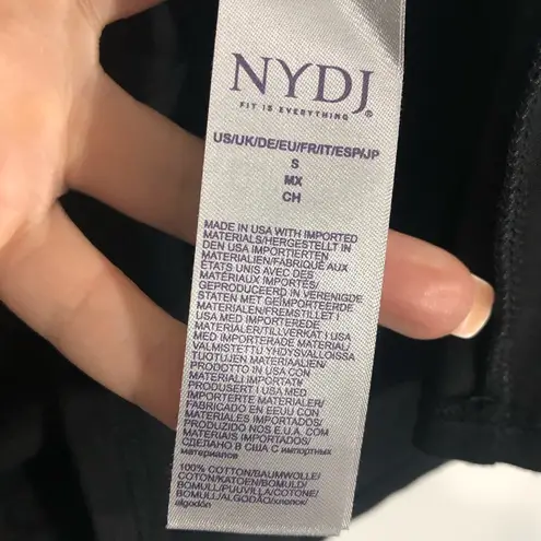 NYDJ Flounce Sleeve Tee Black Size Small