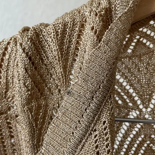 INC beautiful gold metallic crop shrug top Size M