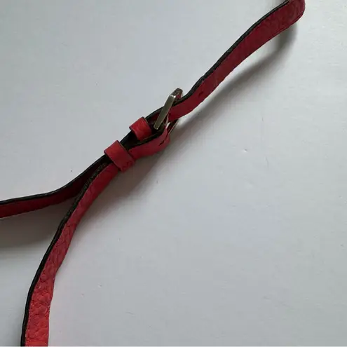 MCM Red Leather Whipstitch Trim Crossbody Bag