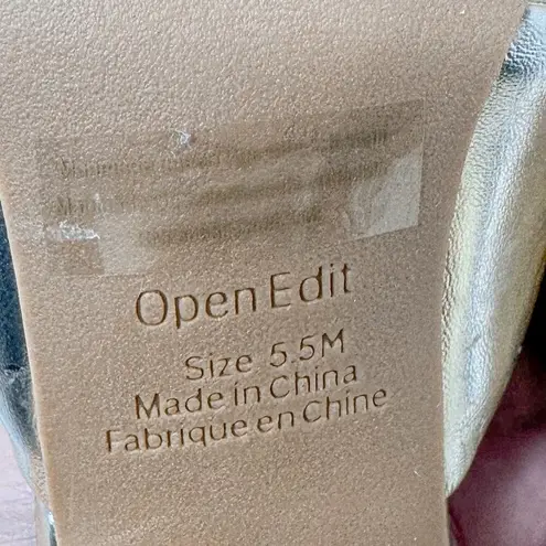 Open Edit Nordstrom Saydee Gold Metallic Puff Sandal Heel, NWOT, Size 5.5