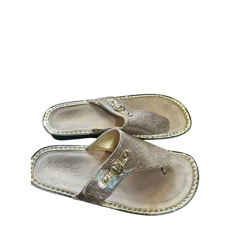 Alegria Vanessa Sand Do Thong Sandals Gold Metallic Comfort Open Toe Shoes 40