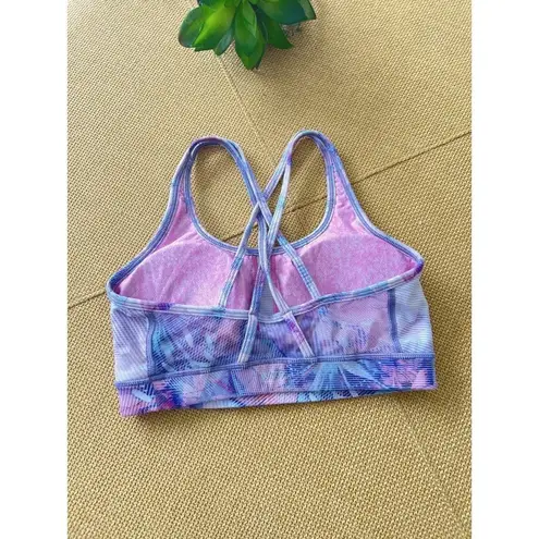 Peloton Women's S WITH  Wear It To Heart Floral Sports Bra Strappy Cross Back