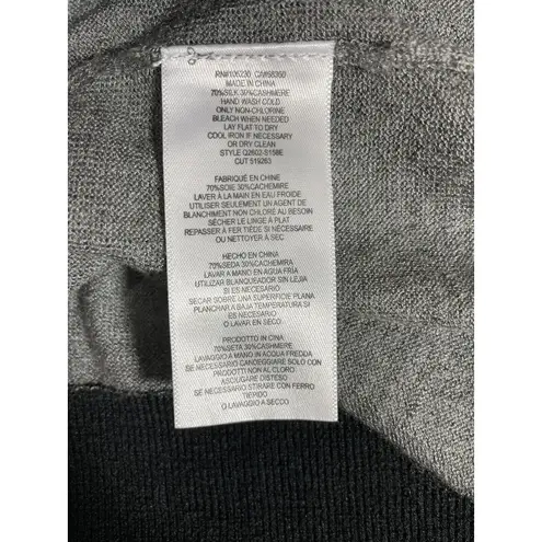 Equipment Femme Ondine Pullover Sweater Gray Silk Cashmere Button Detail Small