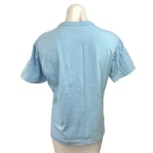 Comme Des Garcons Play Women Red Heart Blue Crew Neck Short Sleeve T