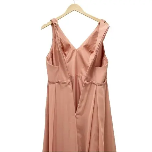 Azazie Mimi Dress Champagne Rose Long Bridesmaid Formal Gown Women’s Size 12