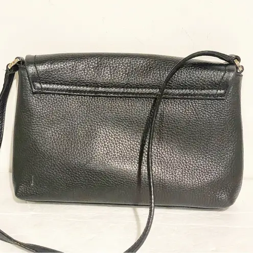 Kate Spade  Black Pebbled Cow Leather Magnet Snap Crossbody Shoulder Bag