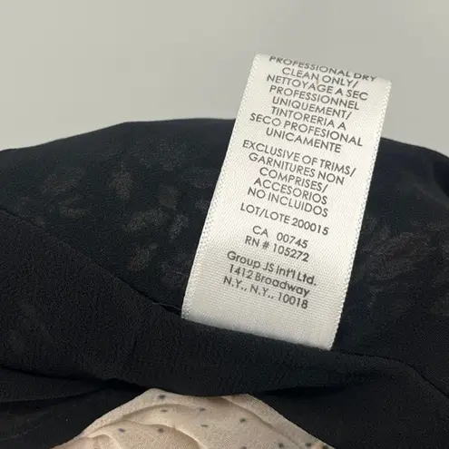 Amur Silk Devin Dress Sz 6 Whimsigoth Floral Romantic Cottage Ruffle Victorian Black