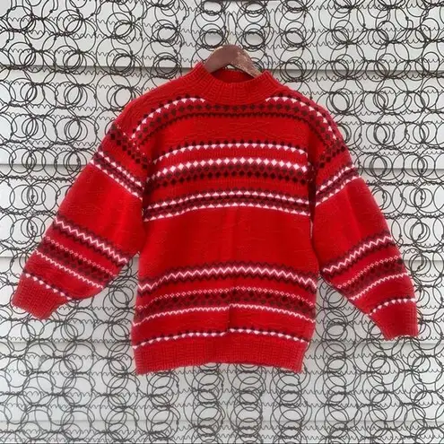 Vintage American Pride fair isle red knit gorpcore stripe sweater