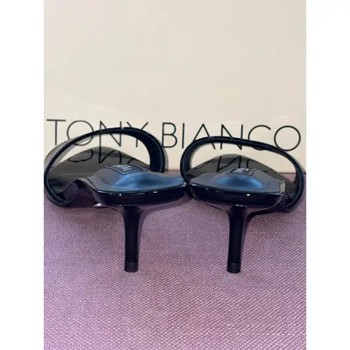 Tony Bianco Fiesta Low Heels in Black Patent 6 New with box Womens Sandals