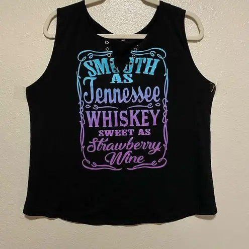 Cute Black Ombré Day Drinking Summer Tank Top | Shirt Size M