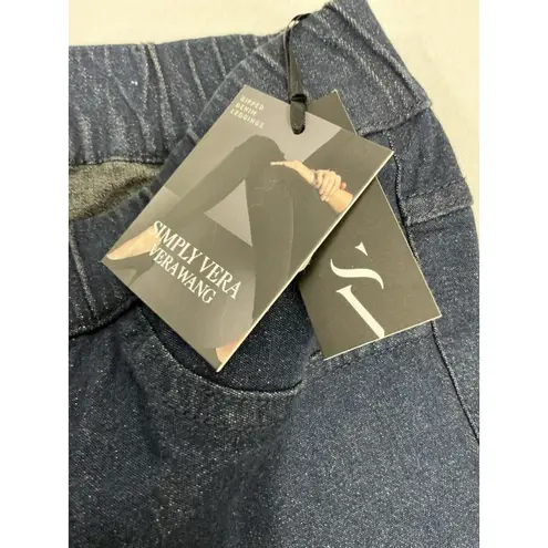 WWomans Simply Vera Wang Small Pullon Distressed Blue Denim Leggings NWT Small