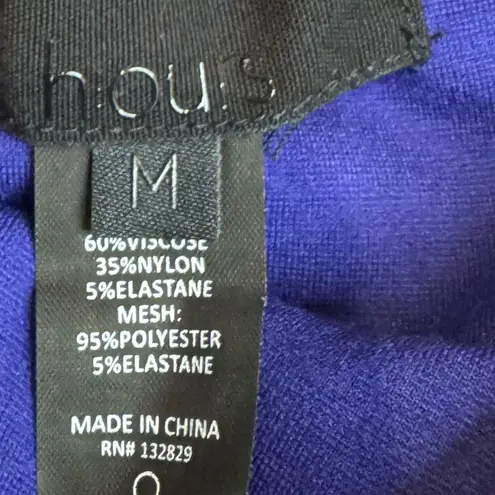 H:ours Revolve Avalon Dress Mesh One Shoulder Waist Cut Out Black Blue Violet M