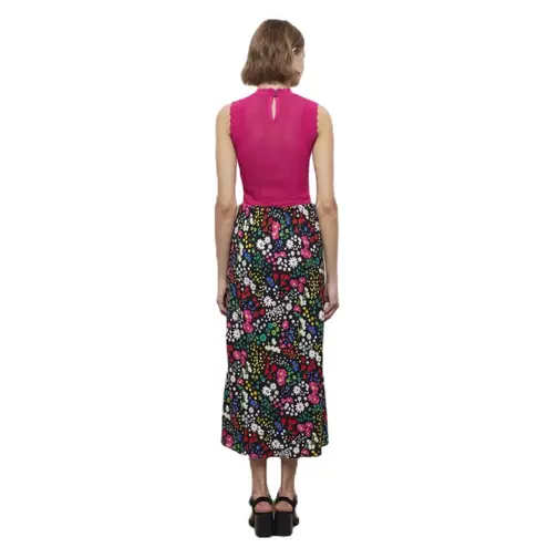 The Kooples Multicolor Floral Printed Midi Skirt Size 1 (Small)